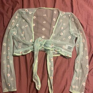 Mesh flower power top